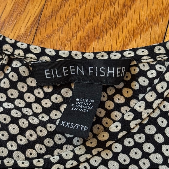 Eileen Fisher A-Line High Neck Polka Dot Swing Dress 100% Silk Women’s Size XXS - Picture 8 of 13